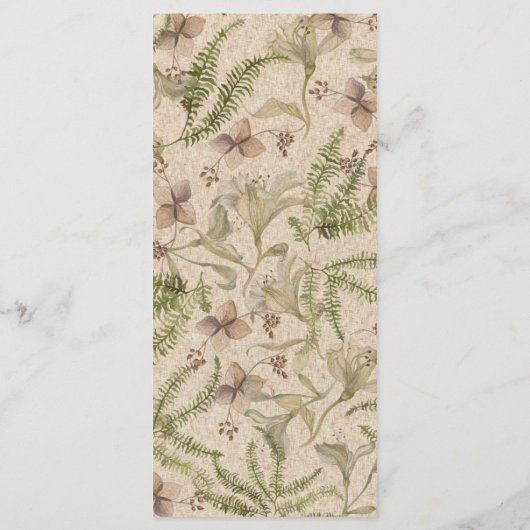 Elegant Woodland Wedding | Minimalist Forest Fern Menu (Achterkant)