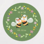 Elegant Woodland Whimsical Floral Wreath Wedding Labels (Design 1)