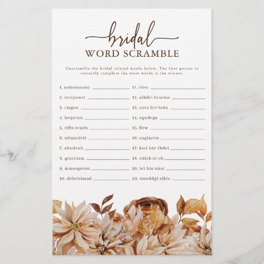 Elegant Word Scramble spel (Voorkant)