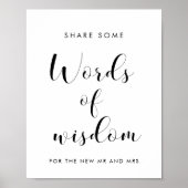 Elegant Words of wisdom bruiloft sign Poster (Voorkant)