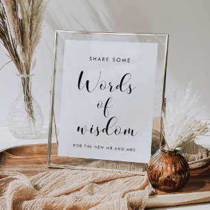 Elegant Words of wisdom bruiloft sign Poster