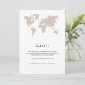 ELEGANT World Map Wedding details Kaart (Staand voorkant)