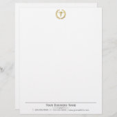 Elegant Wreater Gold Caduceus Medical Letterhead Briefhoofd Ontwerp (Voorkant / Achterkant)