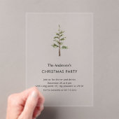 Elegant Wreath Christmas Party  Acrylic Invitation Acryl Uitnodigingen (Insitu (Draagbaar))