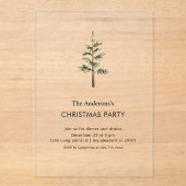 Elegant Wreath Christmas Party  Acrylic Invitation Acryl Uitnodigingen (Voorkant)