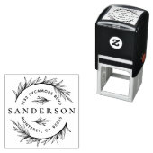 Elegant Wreath & Classy Lettering Return Address Zelfinktende Stempel (In situ)