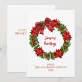 Elegant Wreath Company Seizoensgroeten  Feestdagenkaart (Voorkant / Achterkant)