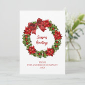Elegant Wreath Company Seizoensgroeten  Feestdagenkaart (Staand voorkant)