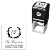 Elegant Wreath Family Address Self-Inking Stamp Zelfinktende Stempel (In situ)