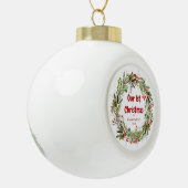Elegant Wreath First Kerstmis Keramische Bal Ornament (Links)