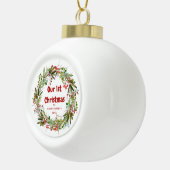 Elegant Wreath First Kerstmis Keramische Bal Ornament (Rechts)