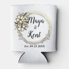 Elegant Wreath Floral Glitter Wedding Blikjeskoeler