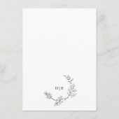 Elegant Wreath Floral Monogram Minimal Wedding Menu (Achterkant)