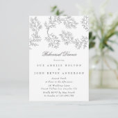 Elegant Wreath Floral Sketched Minimal Wedding Enc Informatiekaartje (Staand voorkant)