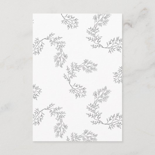 Elegant Wreath Floral Sketched Minimal Wedding Enc Informatiekaartje (Achterkant)