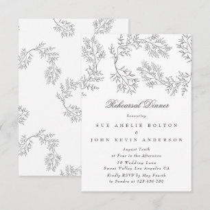 Elegant Wreath Floral Sketched Minimal Wedding Enc Informatiekaartje
