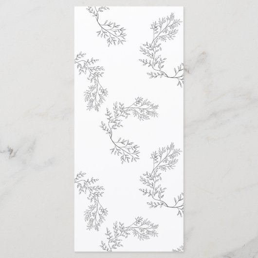 Elegant Wreath Floral Sketched Minimal Wedding Pro Programmakaart (Achterkant)