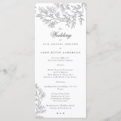 Elegant Wreath Floral Sketched Minimal Wedding Pro Programmakaart (Voorkant)