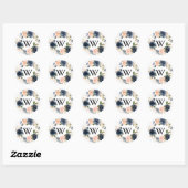 Elegant Wreath Floral Wedding Envelope Seals Ronde Sticker (Vel)