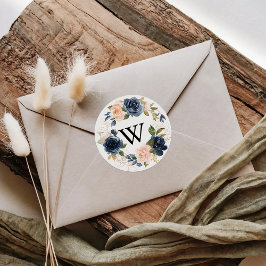Elegant Wreath Floral Wedding Envelope Seals Ronde Sticker