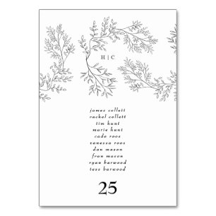 Elegant Wreath Floral Wreatal Minimal Monogram Kaart