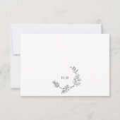 Elegant Wreath Florals | Tweevoudig Monogram huwel RSVP Kaartje (Achterkant)