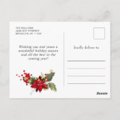 Elegant Wreath Holly Berry Pine Forest Kerstmis Briefkaart (Achterkant)