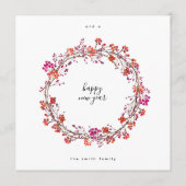 Elegant Wreath Merry Kerstmis en Happy Nieuwjaar Feestdagenkaart (Achterkant)