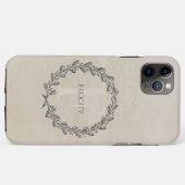 Elegant Wreath Monogram | Beige Case-Mate iPhone Case (Achterkant (horizontaal))