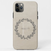 Elegant Wreath Monogram | Beige Case-Mate iPhone Case (Achterkant)