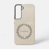Elegant Wreath Monogram | Beige Samsung Galaxy Hoesje (Achterkant)