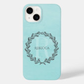 Elegant Wreath Monogram | BLAUWGROEN Case-Mate iPhone Case (Achterkant)