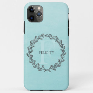 Elegant Wreath Monogram   BLAUWGROEN Case-Mate iPhone Case