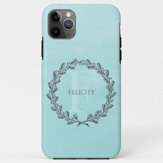 Elegant Wreath Monogram | BLAUWGROEN Case-Mate iPhone Case (Achterkant)