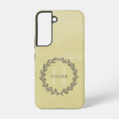 Elegant Wreath Monogram | Geel Samsung Galaxy Hoesje (Achterkant)