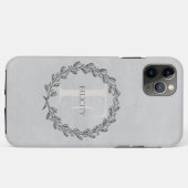 Elegant Wreath Monogram | Grijs Case-Mate iPhone Case (Achterkant (horizontaal))