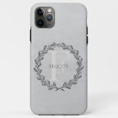 Elegant Wreath Monogram | Grijs Case-Mate iPhone Case (Achterkant)