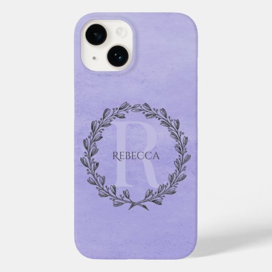 Elegant Wreath Monogram | PAARS Case-Mate iPhone Case (Achterkant)