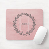 Elegant Wreath Monogram | Roze Muismat (Met muis)