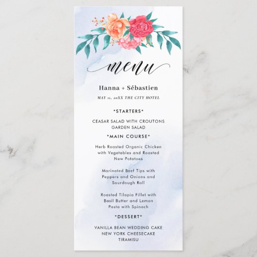 Elegant Wreath Monogram Wedding Menu (Voorkant)