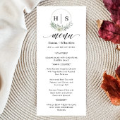 Elegant Wreath Monogram Wedding  Menu