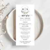 Elegant Wreath Monogram Wedding  Menu
