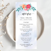 Elegant Wreath Monogram Wedding Menu