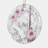 Elegant Wreath of roze bloemen. Keramisch Ornament (Links)