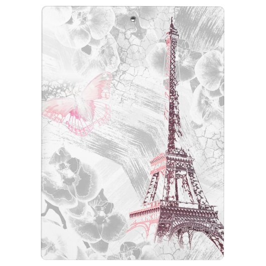 Elegant Wreath of roze bloemen. Klembord (Achterkant)