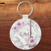 Elegant Wreath of roze bloemen. Sleutelhanger (Voorkant)
