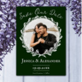 Elegant Wreath Photo Lijst | Emerald Green Save The Date