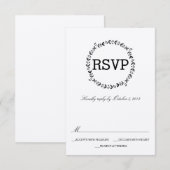 Elegant Wreath Rustic Kraft Wedding RSVP Kaartje (Voorkant / Achterkant)