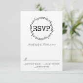 Elegant Wreath Rustic Kraft Wedding RSVP Kaartje (Staand voorkant)