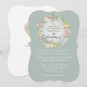 Elegant Wreath Silvery Sage Boho Floral Wedding Kaart (Voorkant / Achterkant)